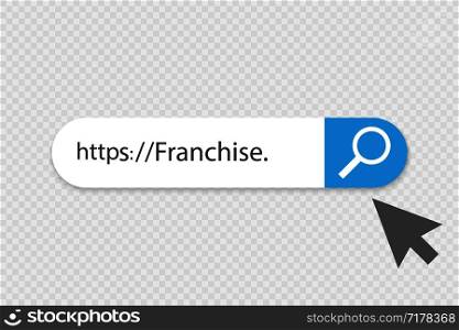 Search Franchise vector icon. Search Franchise Bar for Ui. Eps10. Search Franchise vector icon. Search Franchise Bar for Ui