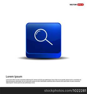 Search glass icon - 3d Blue Button.