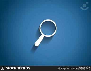 Search Glossy Icon Vector Illustration on Blue Background. EPS10. Search Glossy Icon Vector Illustration