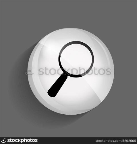 Search Glossy Icon Vector Illustration on Gray Background. EPS10. Search Glossy Icon Vector Illustration