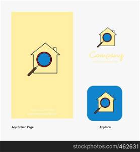 Search house Company Logo App Icon and Splash Page Design. Creative Business App Design Elements