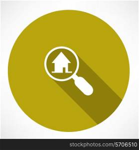 Search house icon. Flat modern style vector illustration