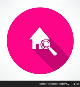 Search house icon. Flat modern style vector illustration
