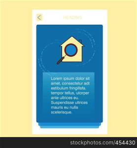 Search house mobile vertical banner design design. Vector