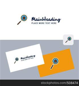 Search house vector logotype with business card template. Elegant corporate identity. - Vector
