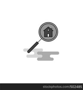 Search house Web Icon. Flat Line Filled Gray Icon Vector