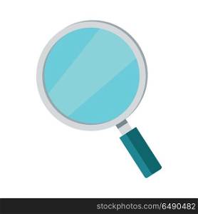 Search Icon Magnifying Glass Isolated on White. Search icon magnifying glass isolated on white. Online search, zoom glass, find and look, optical magnifying glass. Magnifier sign symbol. Instrument for data analiz. Vector design in flat style