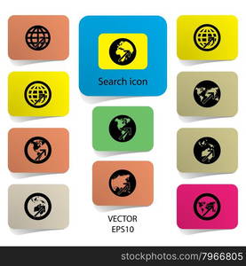 search icon,world map sign,vision concept ,world symbol ,business concept. vector illustration eps10