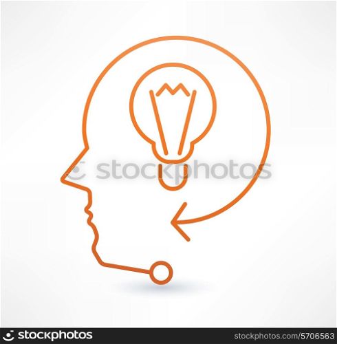 Search ideas icon. Design logo.