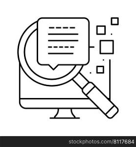 search information line icon vector. search information sign. isolated contour symbol black illustration. search information line icon vector illustration