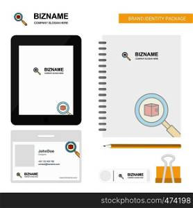Search item Business Logo, Tab App, Diary PVC Employee Card and USB Brand Stationary Package Design Vector Template
