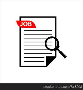 Search Job Icon, Job Searching Vector Art Illustration