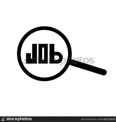 Search job icon. Magnifying glass. Promotion design. Isolated object. Flat sign. Vector illustration. Stock image. EPS 10.. Search job icon. Magnifying glass. Promotion design. Isolated object. Flat sign. Vector illustration. Stock image.