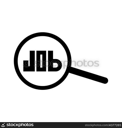 Search job icon. Promotion design. Magnifying glass. Flat sign. Isolated object. Vector illustration. Stock image. EPS 10.. Search job icon. Promotion design. Magnifying glass. Flat sign. Isolated object. Vector illustration. Stock image.