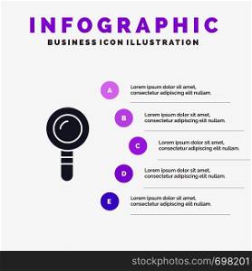 Search, Lab, Find, Biochemistry Solid Icon Infographics 5 Steps Presentation Background