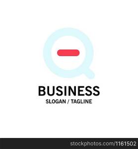 Search, Less, Remove, Delete Business Logo Template. Flat Color