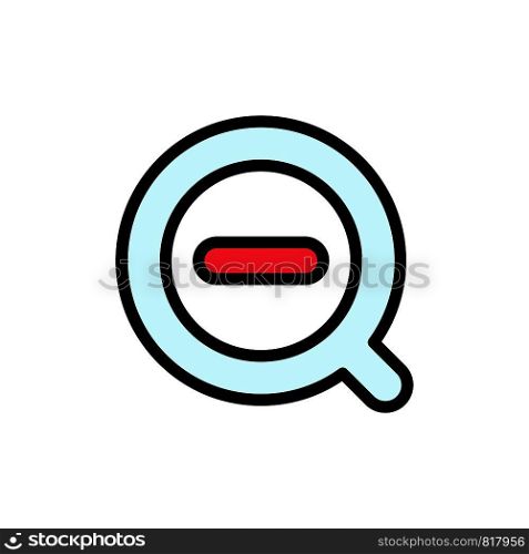 Search, Less, Remove, Delete Flat Color Icon. Vector icon banner Template