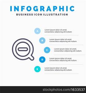 Search, Less, Remove, Delete Line icon with 5 steps presentation infographics Background