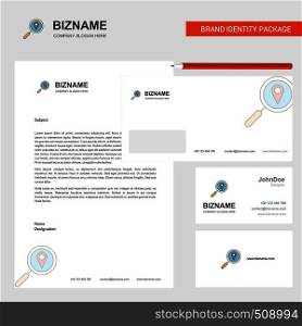 Search location Business Letterhead, Envelope and visiting Card Design vector template