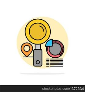 Search, Location, Finder, Graph, Abstract Circle Background Flat color Icon