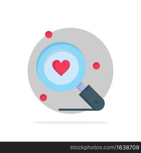 Search, Love, Heart, Wedding Abstract Circle Background Flat color Icon