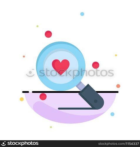Search, Love, Heart, Wedding Abstract Flat Color Icon Template