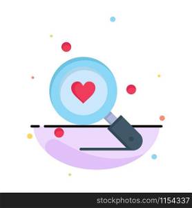 Search, Love, Heart, Wedding Abstract Flat Color Icon Template