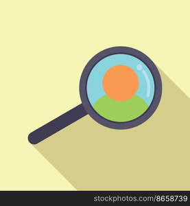 Search magnifier icon flat vector. Target customer. Group hunter. Search magnifier icon flat vector. Target customer