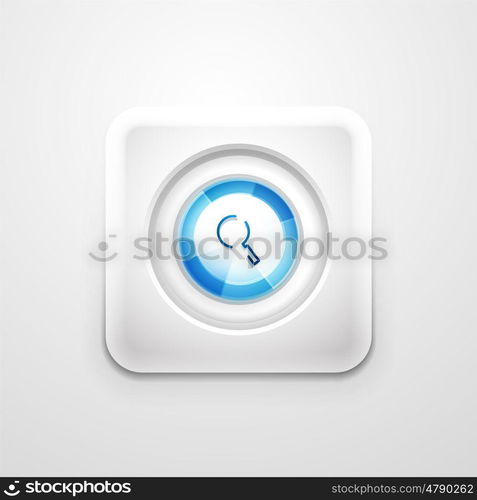 Search magnifyier web button, magnify icon. Modern magnifying glass sign, web site design or mobile app. Search magnifyier web button, magnify icon. Modern magnifying glass sign, web site design or mobile app. Vector illustration