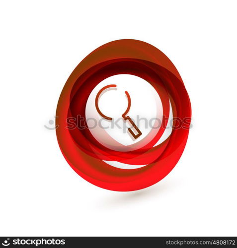 Search magnifyier web button, magnify icon. Modern magnifying glass sign, web site design or mobile app. Search magnifyier web button, magnify icon. Modern magnifying glass sign, web site design or mobile app. Vector illustration