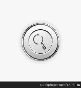 Search magnifyier web button, magnify icon. Modern magnifying glass sign, web site design or mobile app. Search magnifyier web button, magnify icon. Modern magnifying glass sign, web site design or mobile app. Vector illustration