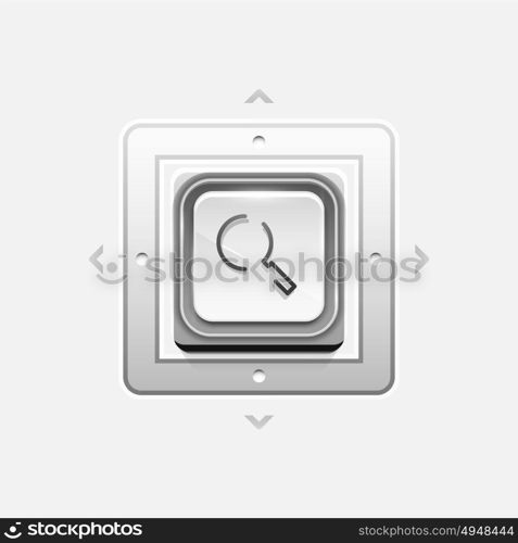 Search magnifyier web button, magnify icon. Modern magnifying glass sign, web site design or mobile app. Search magnifyier web button, magnify icon. Modern magnifying glass sign, web site design or mobile app. Vector illustration