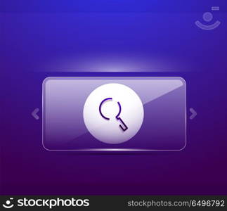 Search magnifyier web button, magnify icon. Modern magnifying glass sign, web site design or mobile app. Search magnifyier web button, magnify icon. Modern magnifying glass sign, web site design or mobile app. Vector illustration