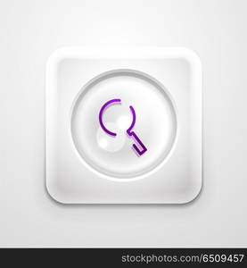 Search magnifyier web button, magnify icon. Modern magnifying glass sign, web site design or mobile app. Search magnifyier web button, magnify icon. Modern magnifying glass sign, web site design or mobile app. Vector illustration