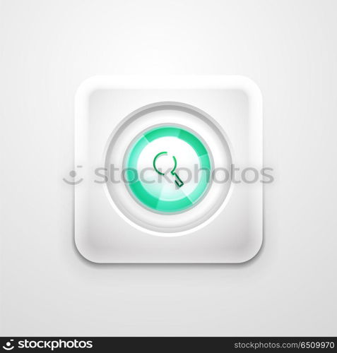 Search magnifyier web button, magnify icon. Modern magnifying glass sign, web site design or mobile app. Search magnifyier web button, magnify icon. Modern magnifying glass sign, web site design or mobile app. Vector illustration