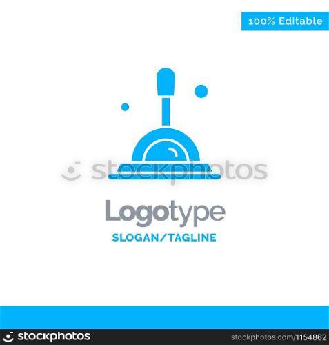 Search, Magnifying Glass, Deep Search Blue Solid Logo Template. Place for Tagline