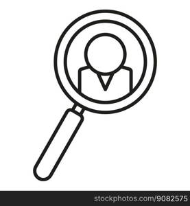 Search manager icon outline vector. Human work. Business training. Search manager icon outline vector. Human work