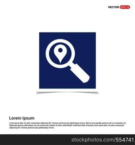 Search Map Pin Icon - Blue photo Frame