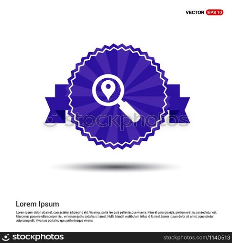 Search Map Pin Icon - Purple Ribbon banner