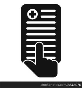 Search medical card icon simple vector. Computer record. Medical care. Search medical card icon simple vector. Computer record