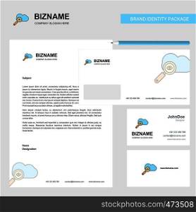 Search on cloud Business Letterhead, Envelope and visiting Card Design vector template