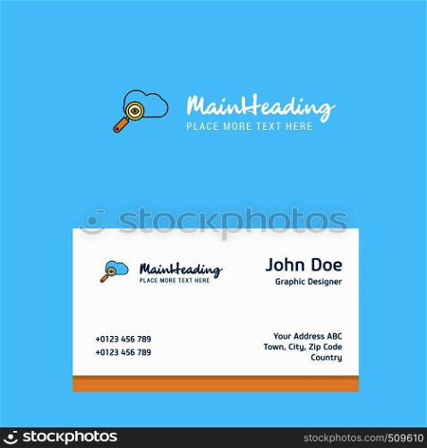 Search on cloud logo Design with business card template. Elegant corporate identity. - Vector