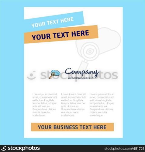 Search on cloud Title Page Design for Company profile ,annual report, presentations, leaflet, Brochure Vector Background