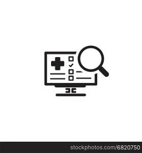 Search Online Instruction and Services Icon.. Search Online Instruction and Medical Services Icon. Flat Design. Isolated.