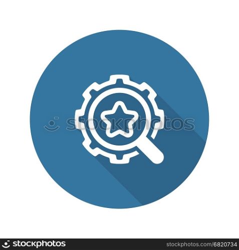 Search Optimization Icon. Flat Design.. Search Optimization Icon. Flat Design. Isolated Illustration. App Symbol or UI element. Gear with Magnifying Glass.