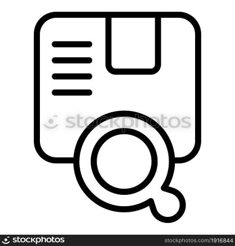 Search package icon outline vector. Cargo delivery. Export service. Search package icon outline vector. Cargo delivery