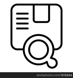 Search package icon outline vector. Cargo delivery. Export service. Search package icon outline vector. Cargo delivery