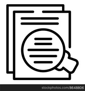 Search paper icon outline vector. Hall event. Bio vegan. Search paper icon outline vector. Hall event