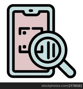 Search qr code icon outline vector. Mobile scan. Hand payment. Search qr code icon outline vector. Mobile scan