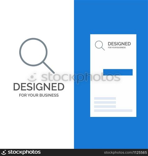 Search, Research, Basic, Ui Grey Logo Design and Business Card Template